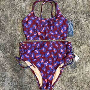 Women's Leopard Print High Waisted Bikini Set NWT Size Medium